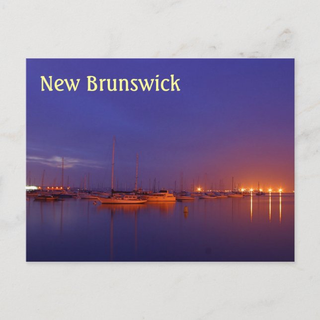 Barcos à vela de New Brunswick em marina no cartão (Frente)