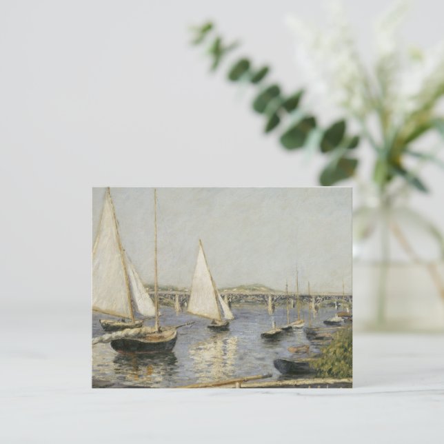 Barcos à vela em Argenteuil por Gustave Caillebott (Em pé/Frente)