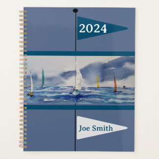 Barcos à vela em um Planejador do Dia da Cinza