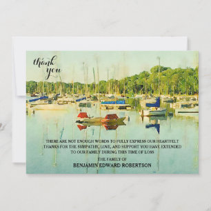 Barcos à vela no Cartões de agradecimentos de simp