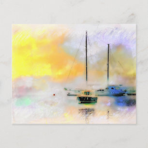 barcos ao pôr do sol 