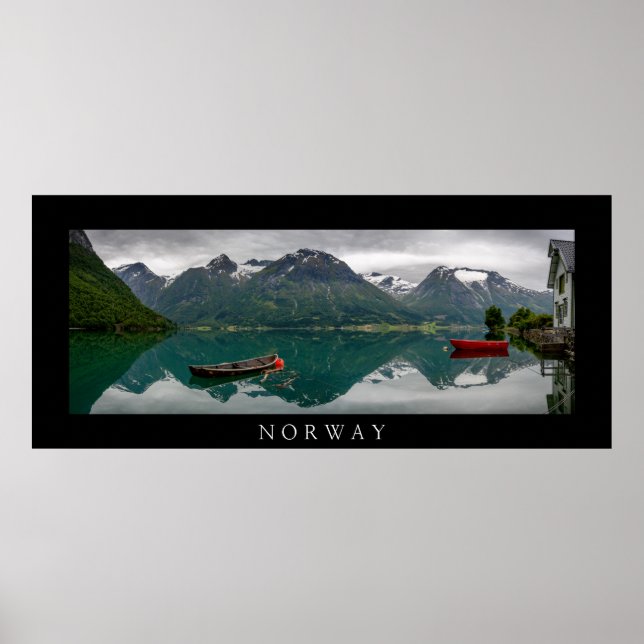 Barcos com reflexo na Noruega, poster de pânus pre (Frente)