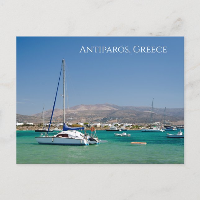 Barcos de Antiparos Ilha Grega Cartão Postal (Frente)