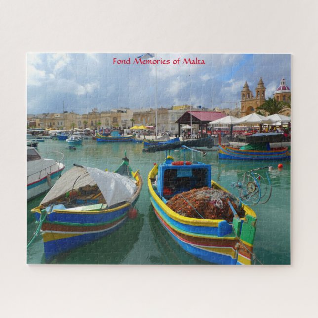 Barcos de Pesca de Malta. Quebra-Cabeça (Horizontal)