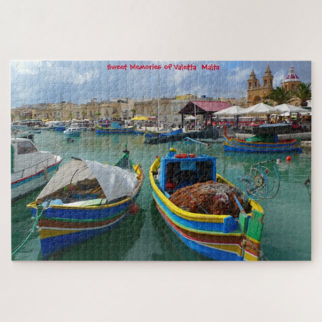 Barcos de Pesca de Malta. Quebra-Cabeça (Horizontal)
