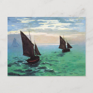 Barcos de pesca monet no cartão postal marítimo