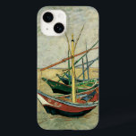 Barcos de pesca na praia por Vincent van Gogh<br><div class="desc">Barcos de pesca na praia em Saintes-Maries (1888), por Vincent van Gogh, é uma pintura de arte apos impressionismo vintage. Uma paisagem marítima com veleiros na praia e no oceano. Uma cena marítima com navios à vela. Sobre o artista: Vincent Willem van Gogh (1853-1890) foi pintor post impressionista cujo trabalho...</div>