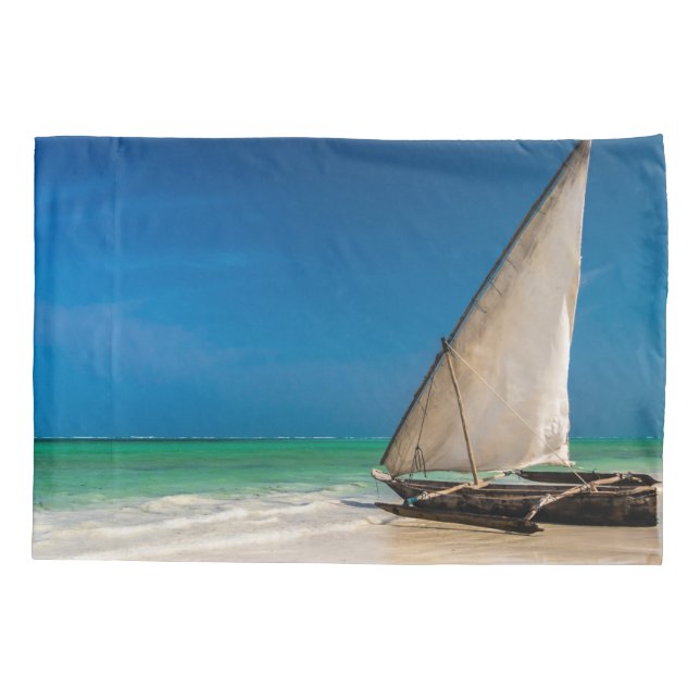 Barcos de pesca tradicionais na praia (Verso)