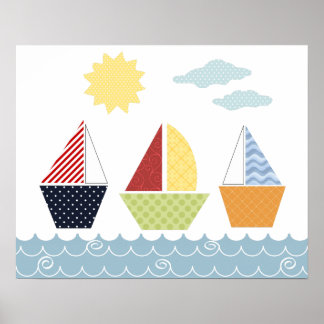 Barcos de vela poster para crianças