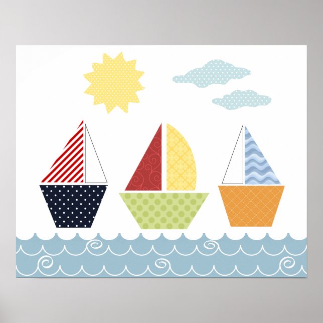Barcos de vela poster para crianças (Frente)