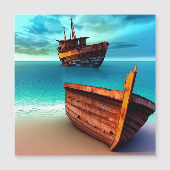 Barcos Desertados em uma praia abandonada (Frente)