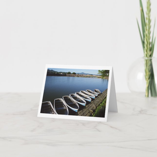 Barcos-Linha em Arashiyama, Cartão de Saudação de  (Frente)