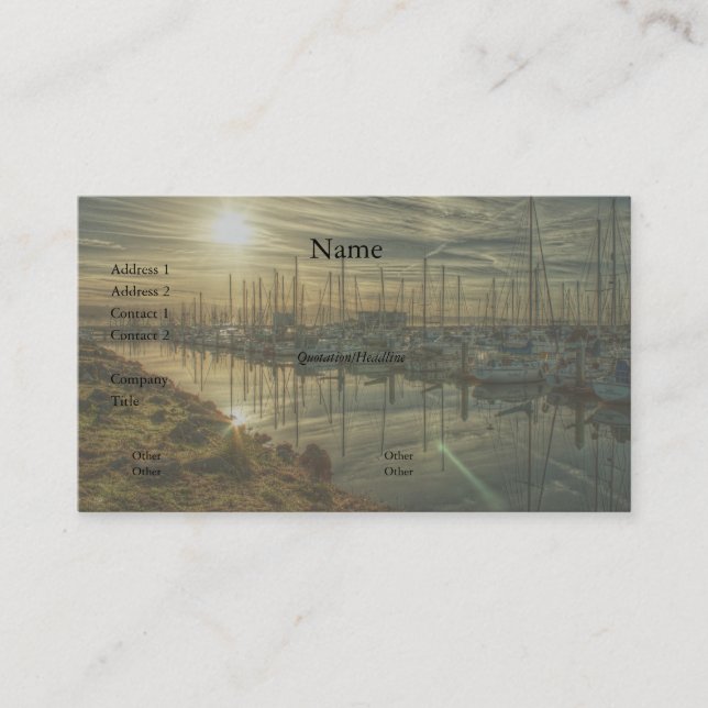 Barcos no cartão de visita do porto 2 (Frente)