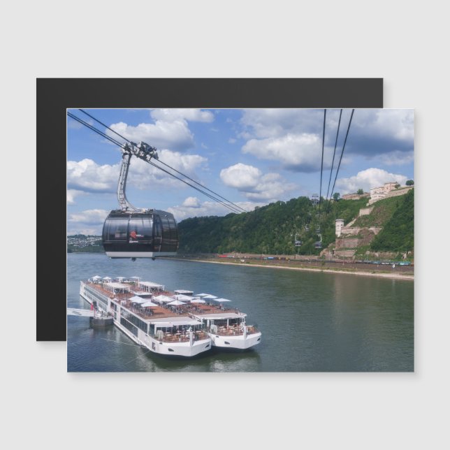 Barcos Riverbais no Deutsches Eck com Castelo Dist (Frente/Verso)