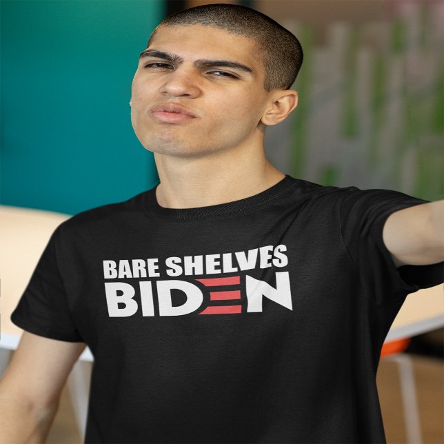 BARE SHELVES BIDEN Anti Biden Dark T-Shirt (Criador carregado)