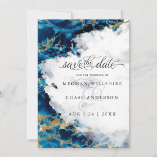BarefootBride™ com Geodo de Aquarela Azul