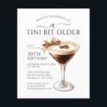 BARGAIN A Tini Bit Older Martini aniversário de 30<br><div class="desc">Elegante e design chic para uma comemoração de aniversário espirituosa mostra um martini expresso. Um arco bonito e feminino acrescenta um toque festivo.</div>