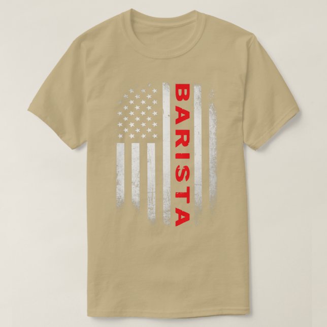 Barista Camisa de Bandeira dos EUA (Frente do Design)