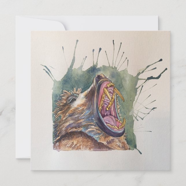 Barking Baboon estilo cartão postal Notecard (Frente)