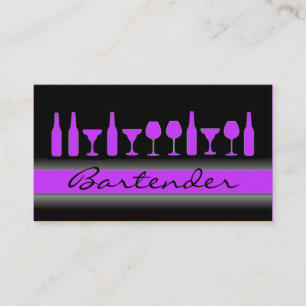 Barman preto roxo bebe cartão de visita