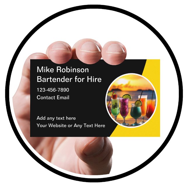 Barman Tropical Para Cartões de visitas De Aluguer (Criador carregado)