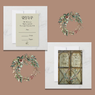 Barn Door e Rosa Floral Country Weding RSVP