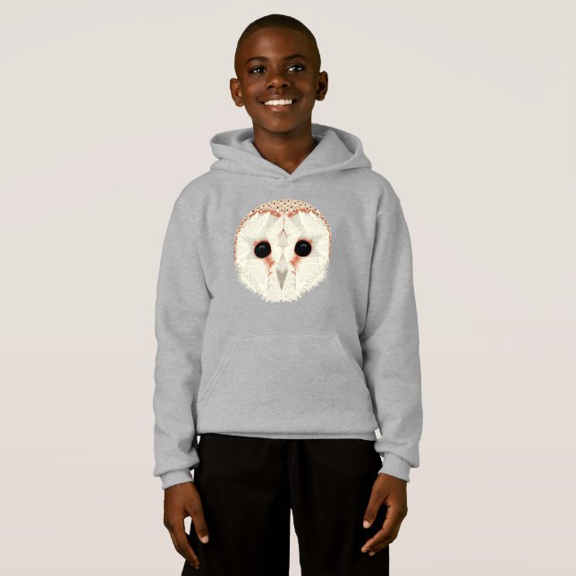 Barn Owl Kids Unisex Pullover Hoodie (Frente Completa)