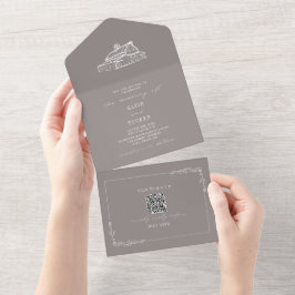 Barn Rustic Fazenda Weding Ametyst Cinza QR