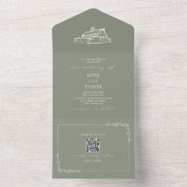 Barn Rustic Fazenda Weding Sage Green QR