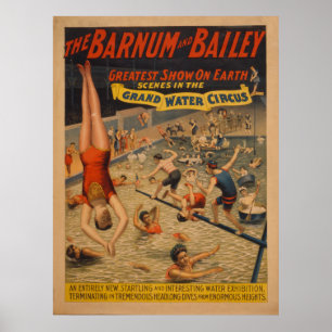 Barnum e poster grande do circo da água de Bailey
