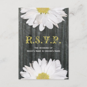 Barnwood e Daisy Wedding Small RSVP