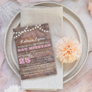 Barnwood Lights Bat Mitzvah Convite
