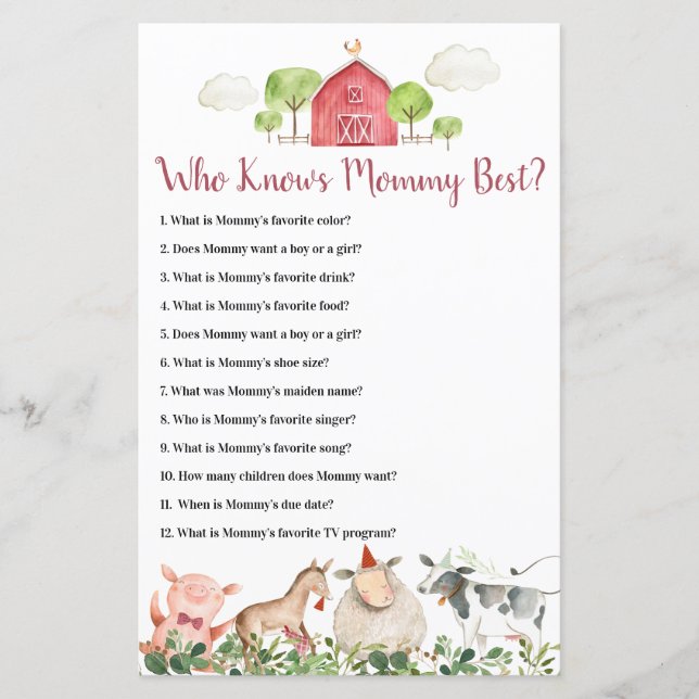 Barnyard De Animais Da fazenda Que Conhece Melhor  (Frente)