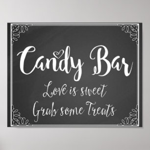 Barra de doces em quadro-negro impressão para casa