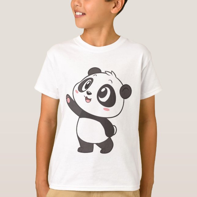 Barramento de Panda Bonito - Design de Camisa T pa (Frente)