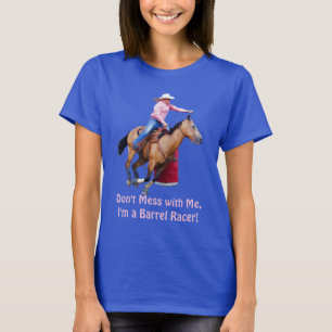 Barrel Racer e Camisa Engraçada com Cavalo