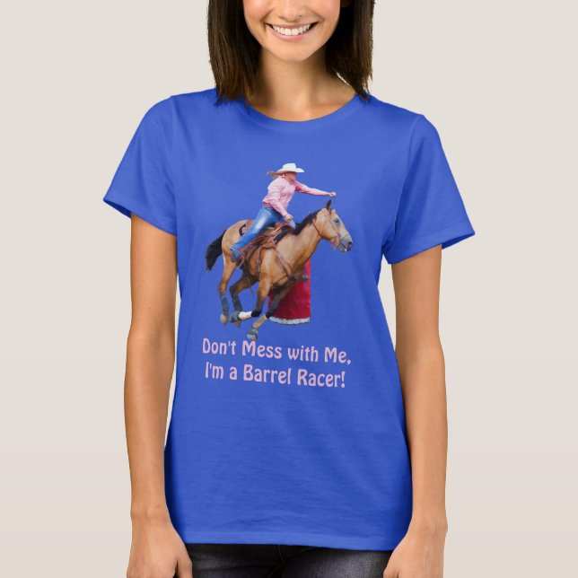 Barrel Racer e Camisa Engraçada com Cavalo (Frente)