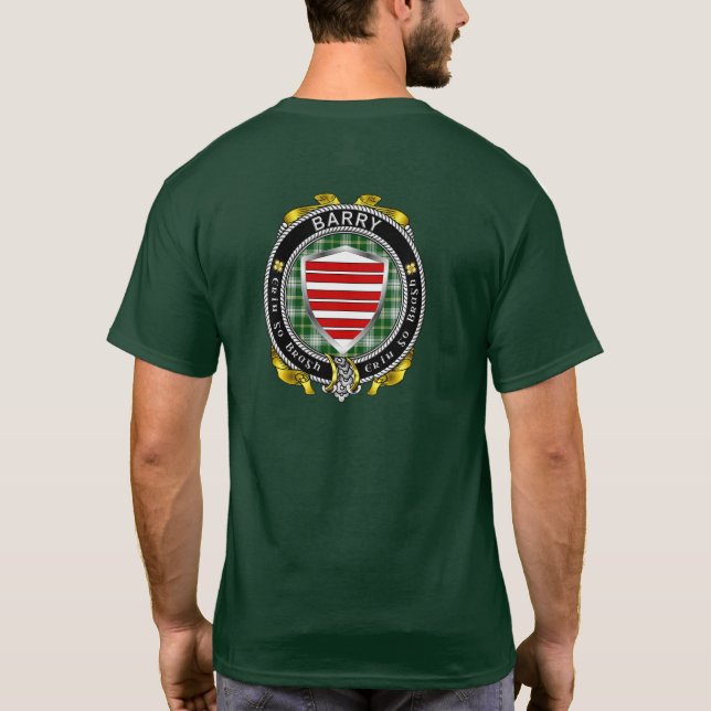 Barry Irish Shield Adult T-Shirt (Verso)