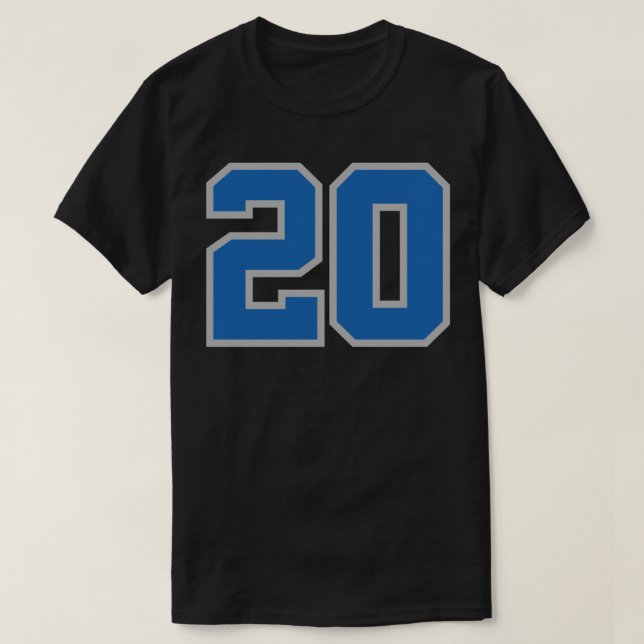 Barry Sanders 20 Essencial T-Shirt (Frente do Design)