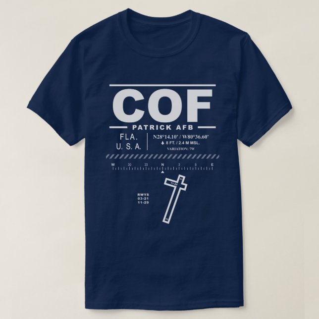 Base aérea Patrick AFB COF T-Shirt (Frente do Design)