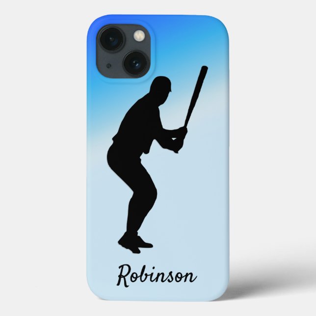 Baseball Batter Blue Sports Personalizado (Verso)