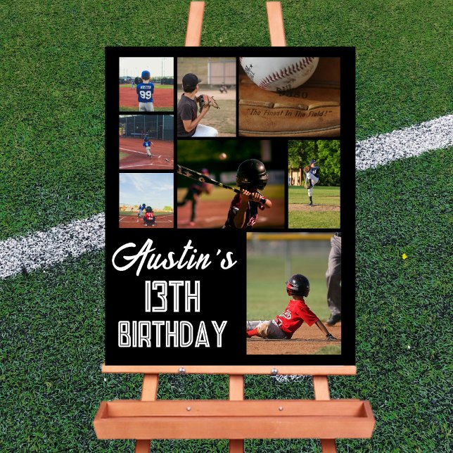 Baseball Birthday Party Welcome Poster | Editable  (Criador carregado)