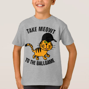 BASEBALL CAT PEGA MEOWT-SHIRTS CAMISETAS