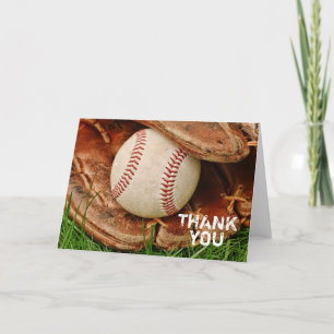 Baseball com Cartões de agradecimentos Mitt Antigo