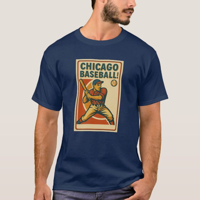 Baseball de Chicago! Camiseta Escura (Frente)