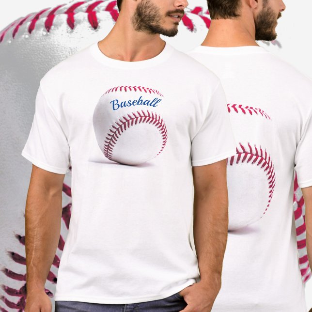 Baseball em T-Shirt Vermelho e Azul (Criador carregado)