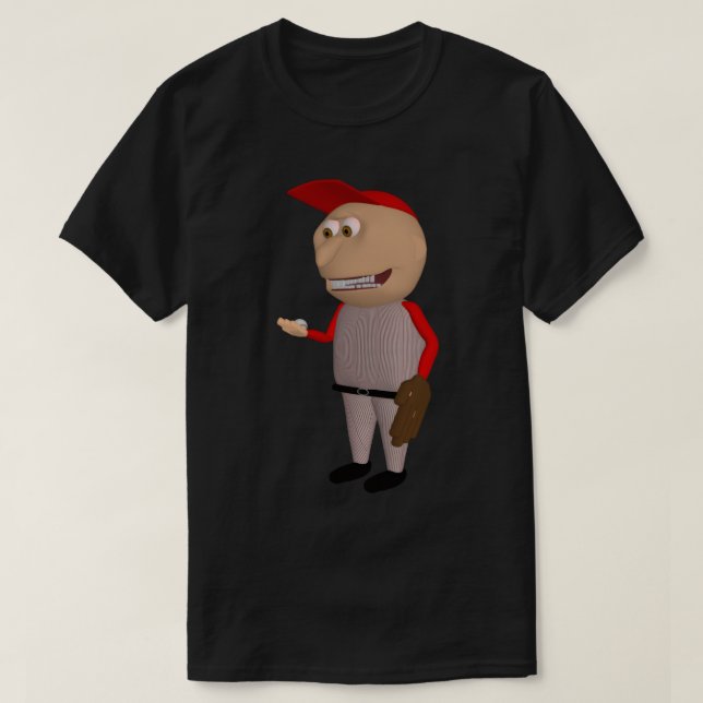 Baseball Johnny (Red Fielder) T-shirt (Frente do Design)