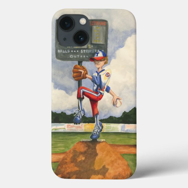 Baseball Pitcher sobre monte por Jay Throckmorton (Verso)