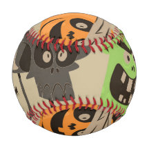 Basebol com Padrão Vintage de Halloween
