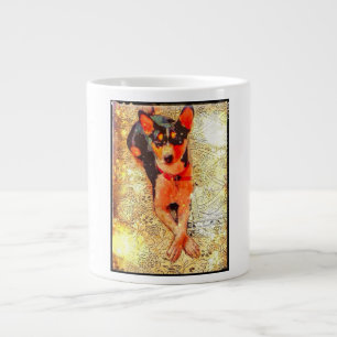 Basenji janta na caneca de café.